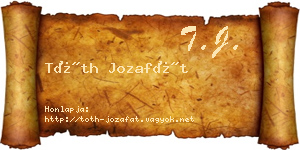Tóth Jozafát névjegykártya